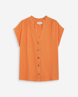 Camisa de gasa de algodón manga corta orange Wesra