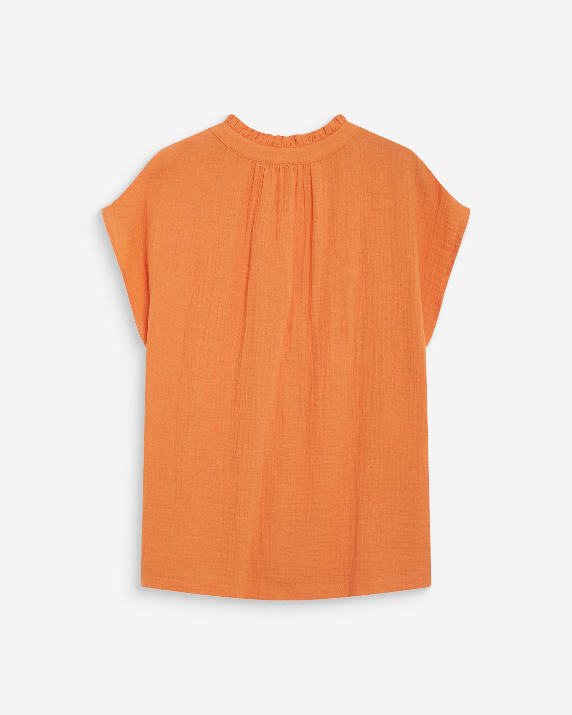 Camisa de gasa de algodón manga corta orange Wesra