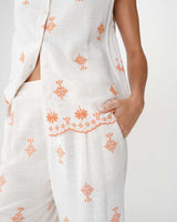 Camisa sin mangas con bordados orange Wisenna