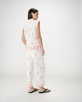 Camisa sin mangas con bordados orange Wisenna