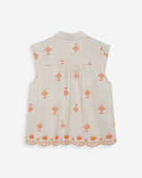 Camisa sin mangas con bordados orange Wisenna