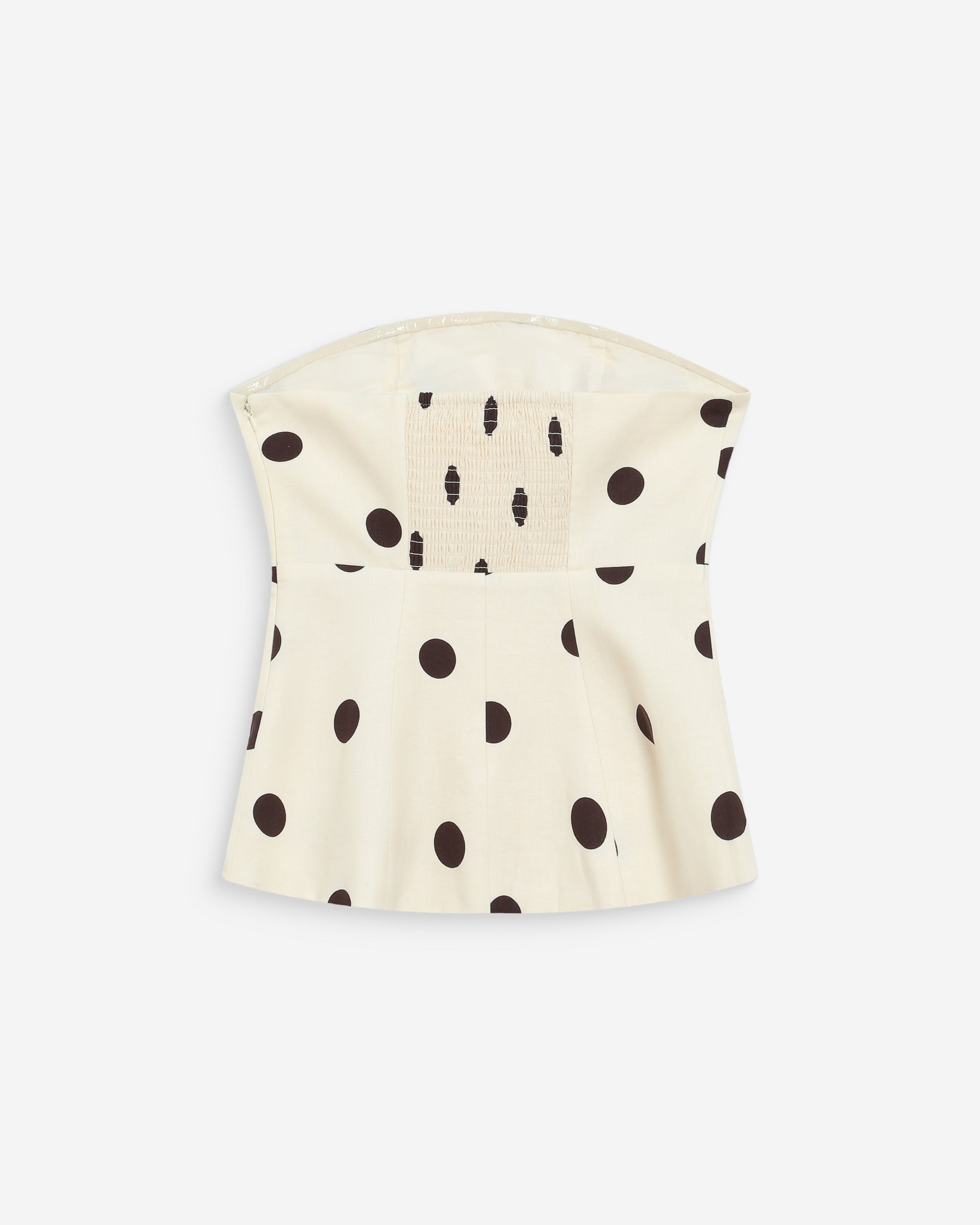 Bustier péplum à pois ecru Wixie