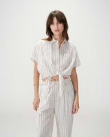 Camisa oversize de rayas con lazo sable Wendee