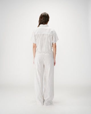 Camisa oversize de rayas con lazo sable Wendee