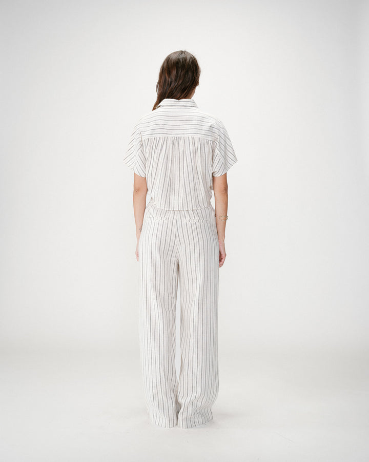 Camisa oversize de rayas con lazo sable Wendee
