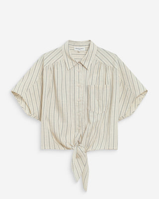 Camisa oversize de rayas con lazo sable Wendee