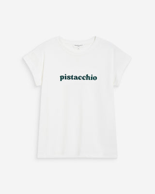 Camiseta de algodón con mensaje bordado emeraude Wylo