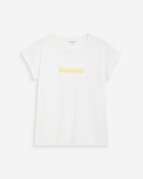 Camiseta de algodón con mensaje bordado jaune Wylo
