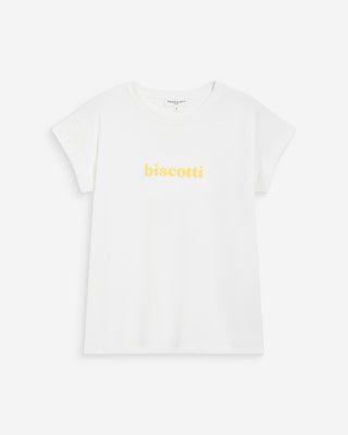 Camiseta de algodón con mensaje bordado jaune Wylo