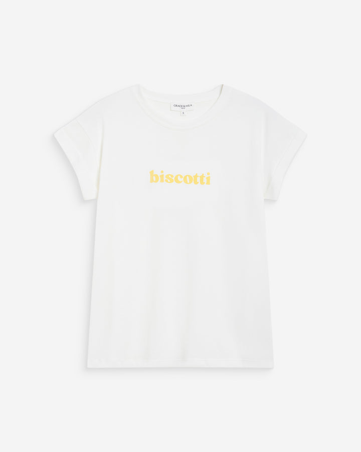 Camiseta de algodón con mensaje bordado jaune Wylo