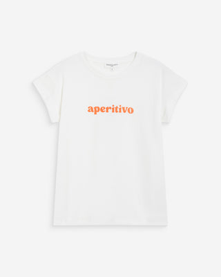 Camiseta de algodón con mensaje bordado orange Wylo