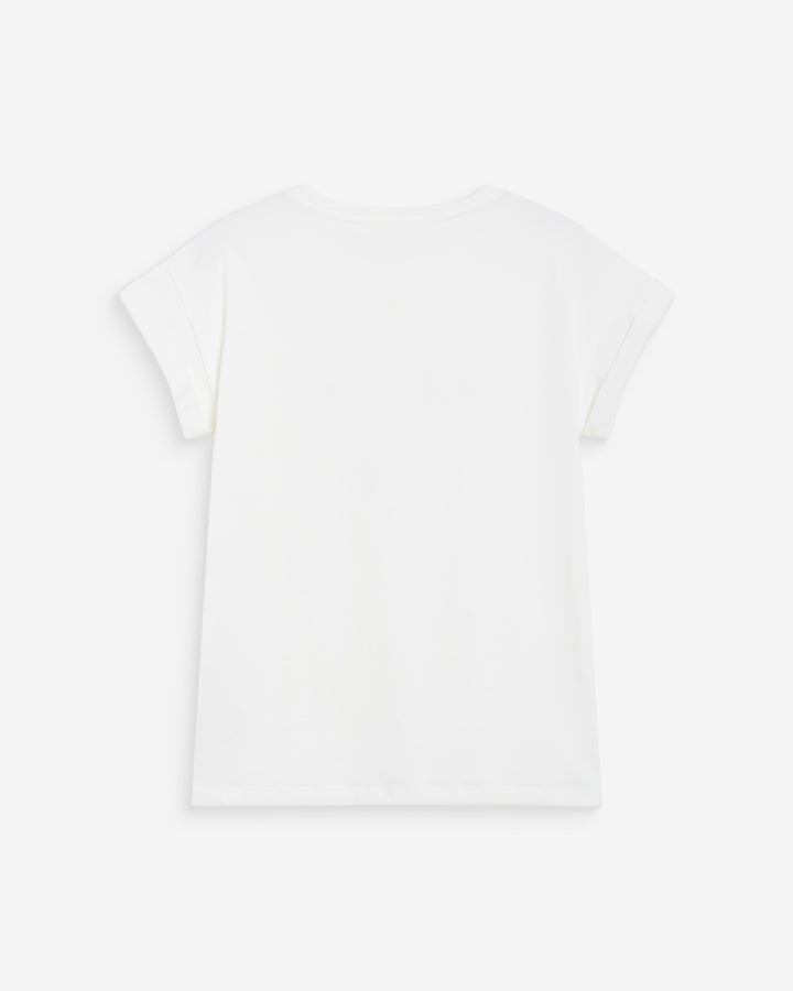 Camiseta de algodón con mensaje bordado orange Wylo