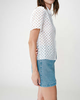 Camisa de encaje manga corta white Waverine