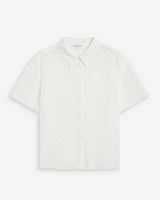 Camisa de encaje manga corta white Waverine