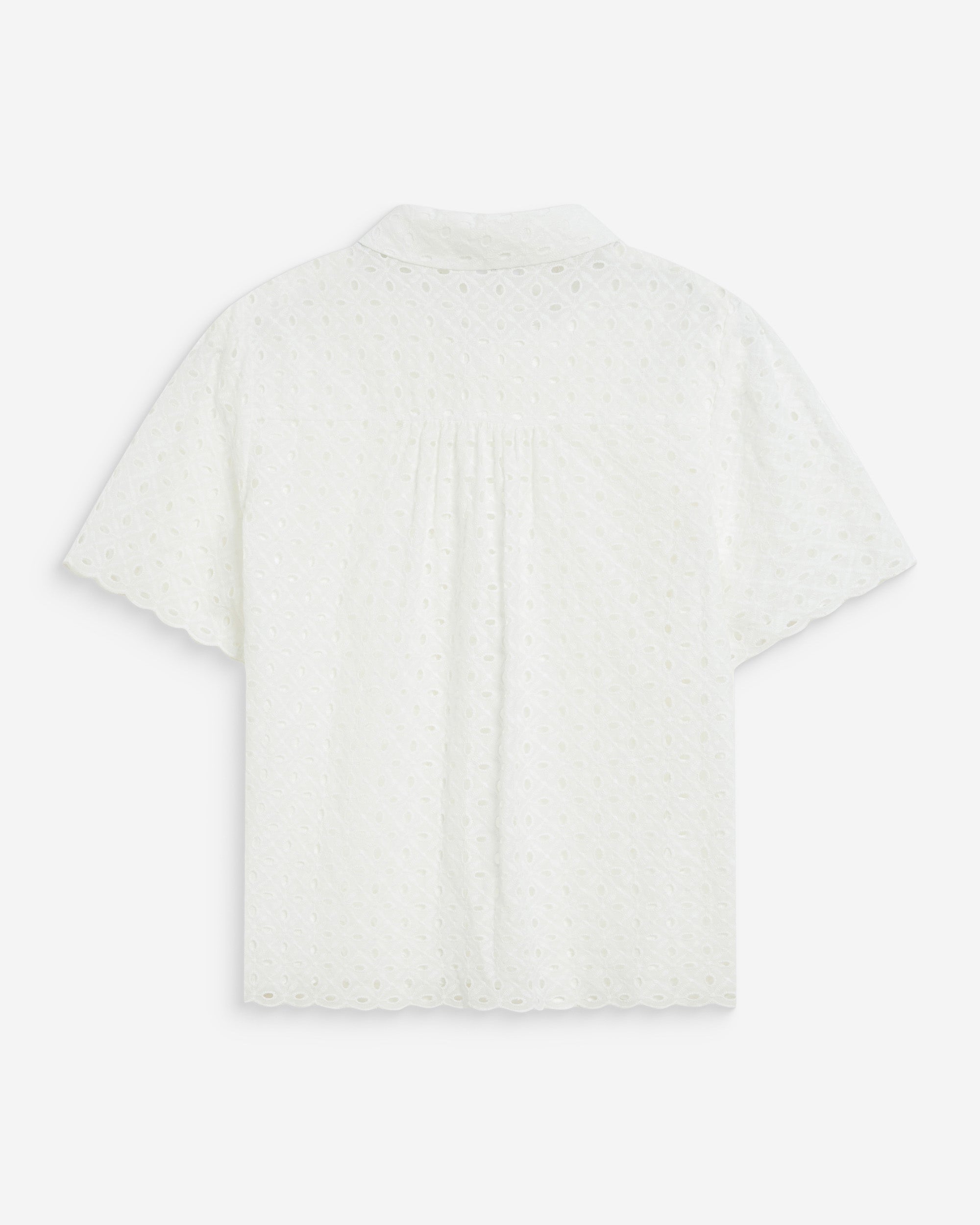 Camisa de encaje manga corta white Waverine