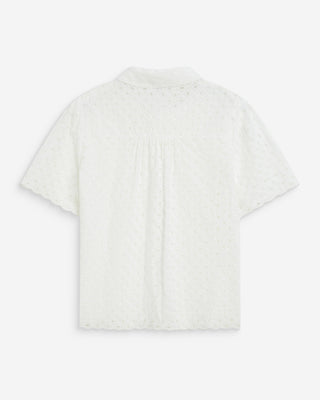 Camisa de encaje manga corta white Waverine