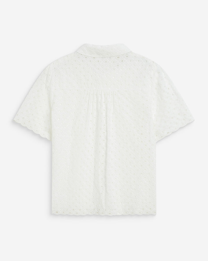 Camisa de encaje manga corta white Waverine