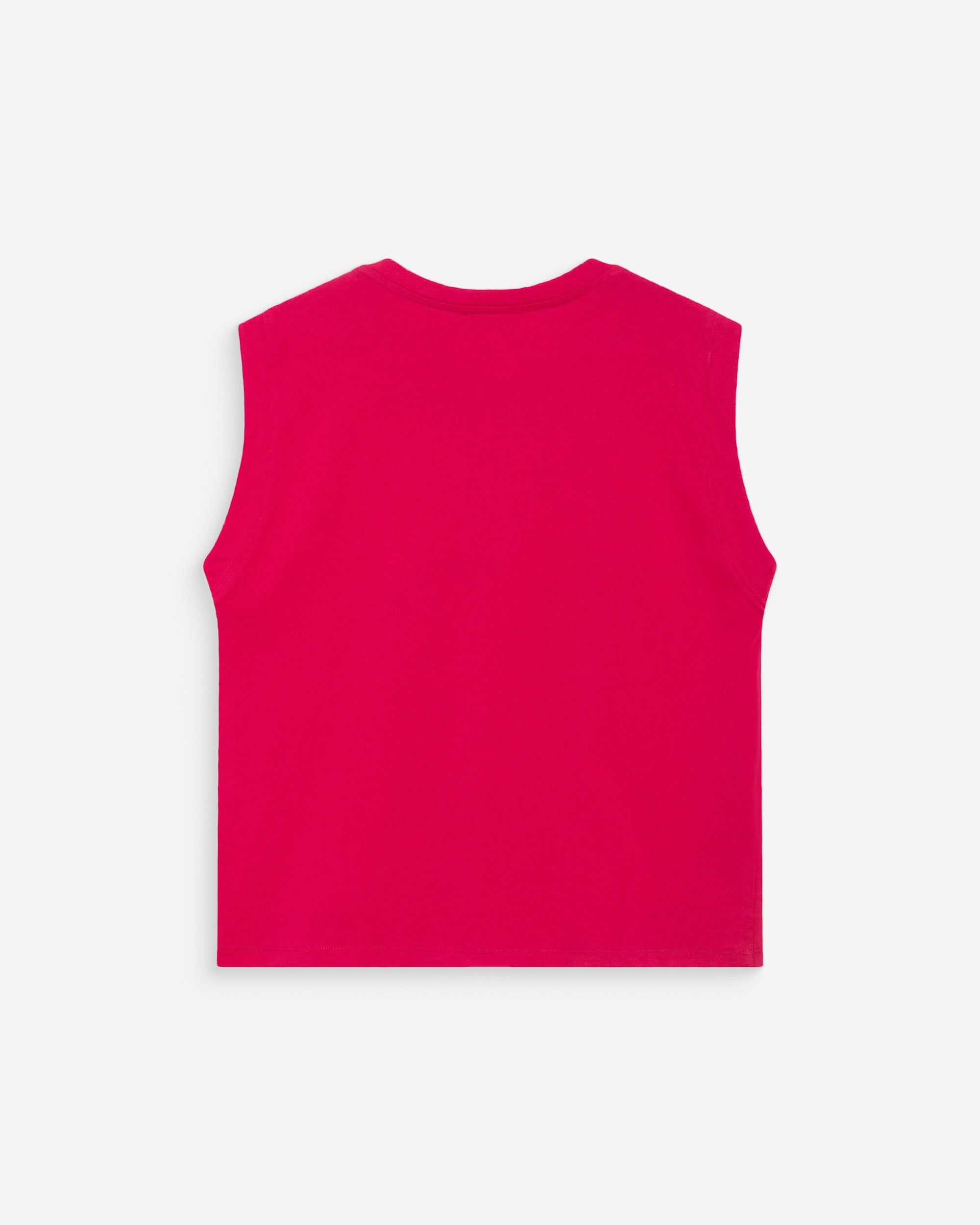 Top de algodón cuello redondo con mensaje fuchsia Willow