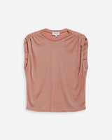Top de lurex sin mangas cuello redondo rose Winny