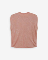 Top de lurex sin mangas cuello redondo rose Winny