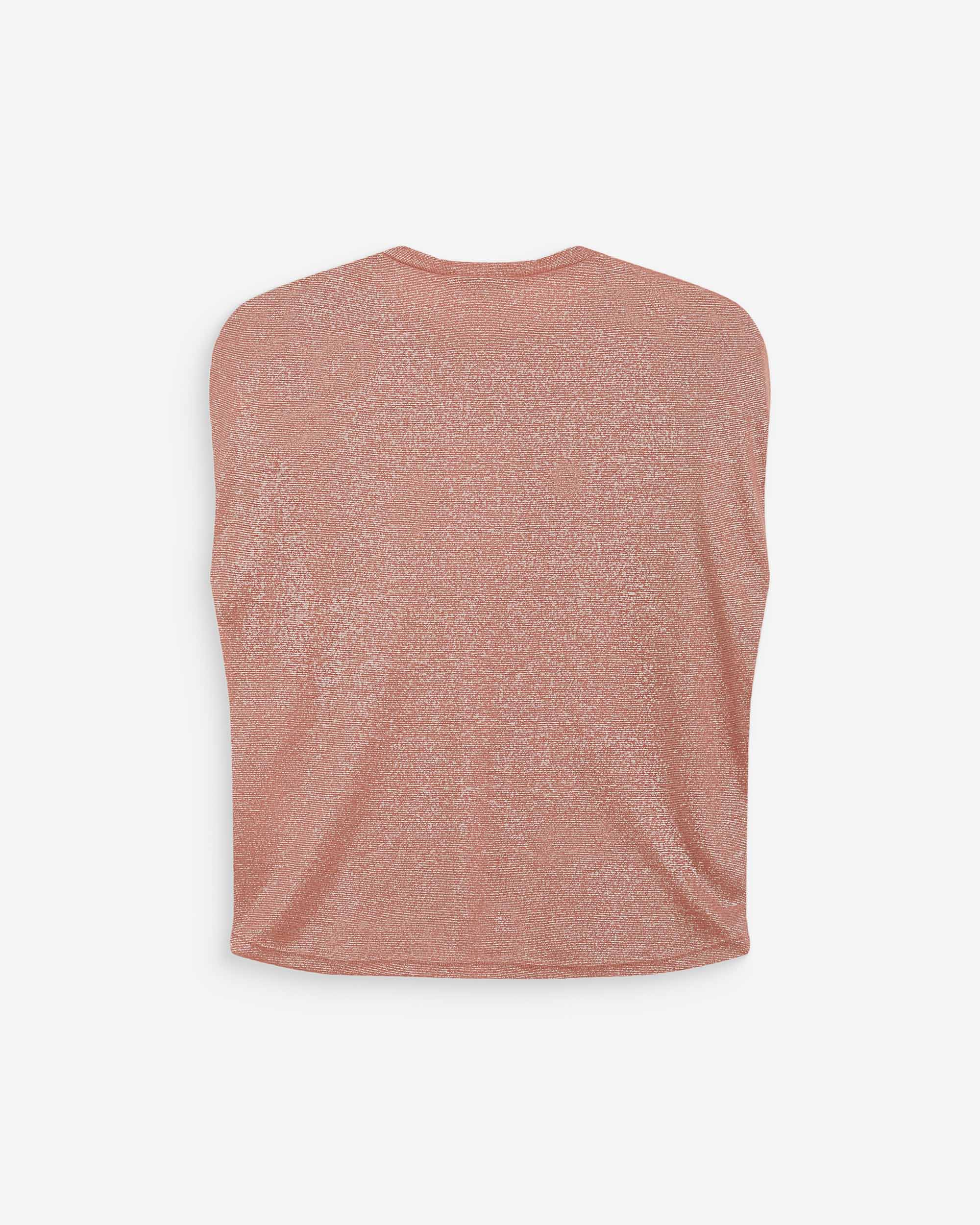 Top de lurex sin mangas cuello redondo rose Winny