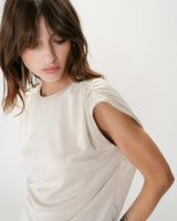 Top de lurex sin mangas cuello redondo silver Winny