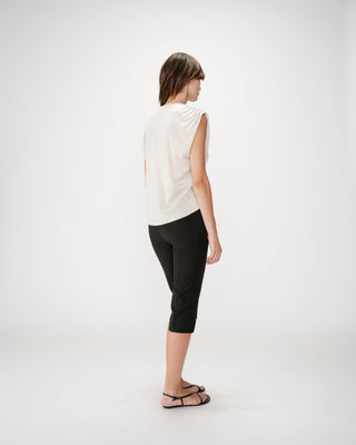Top de lurex sin mangas cuello redondo silver Winny