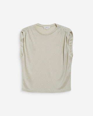 Top de lurex sin mangas cuello redondo silver Winny