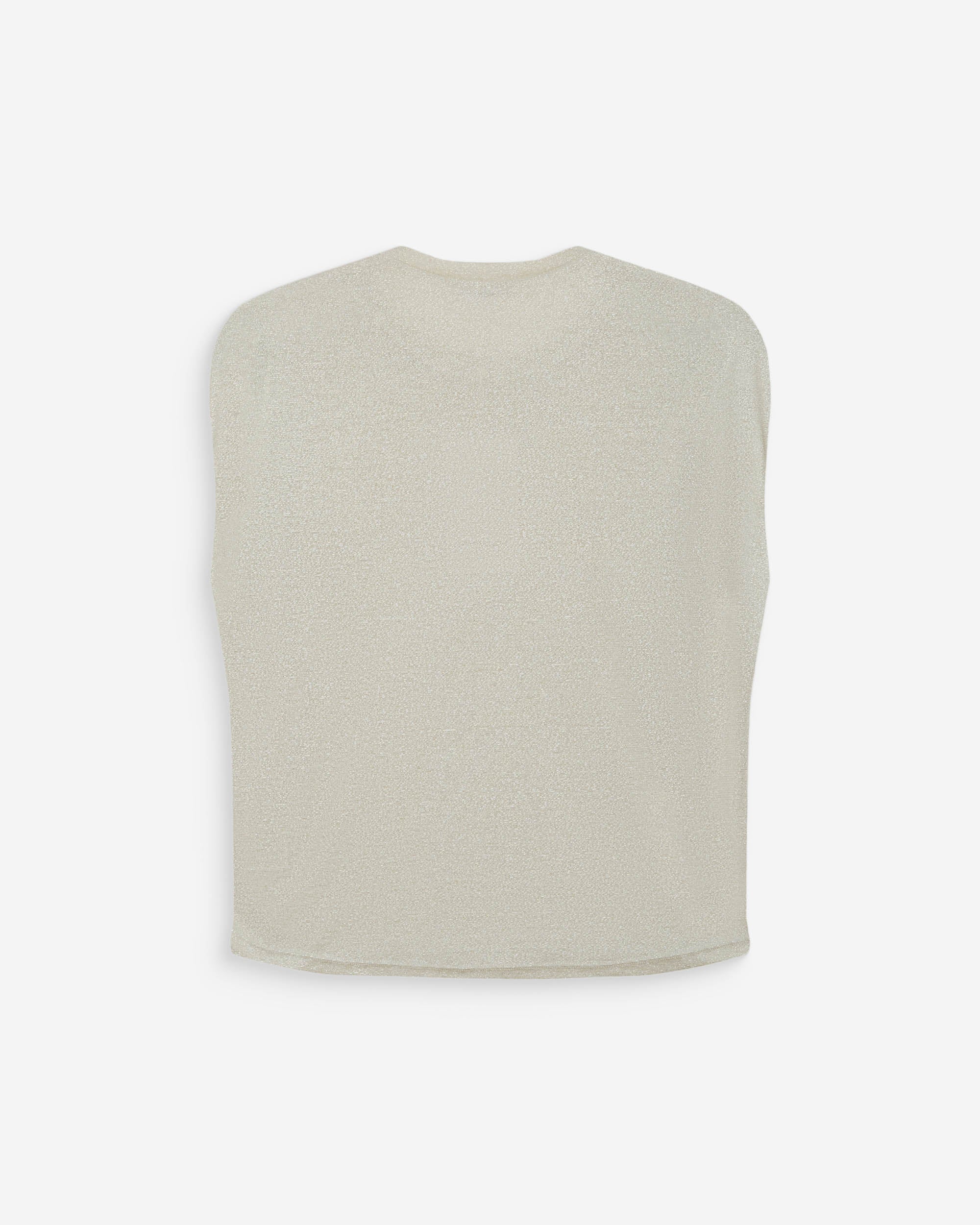 Top de lurex sin mangas cuello redondo silver Winny