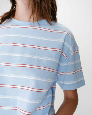 Oversized striped cotton short sleeve T-shirt ciel Welson