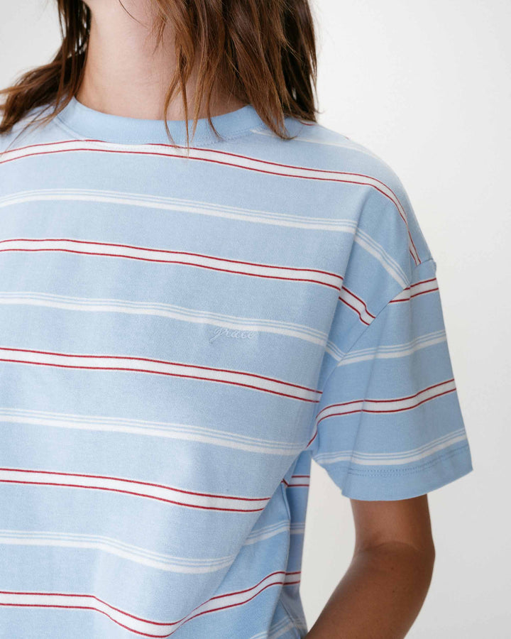 Oversized striped cotton short sleeve T-shirt ciel Welson
