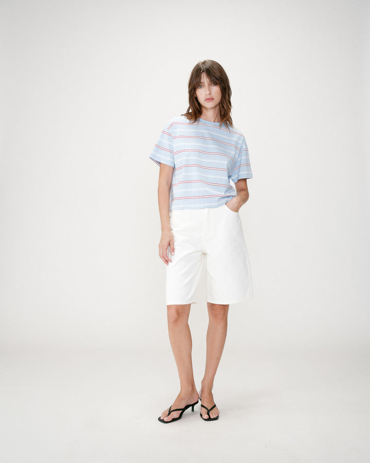 Oversized striped cotton short sleeve T-shirt ciel Welson