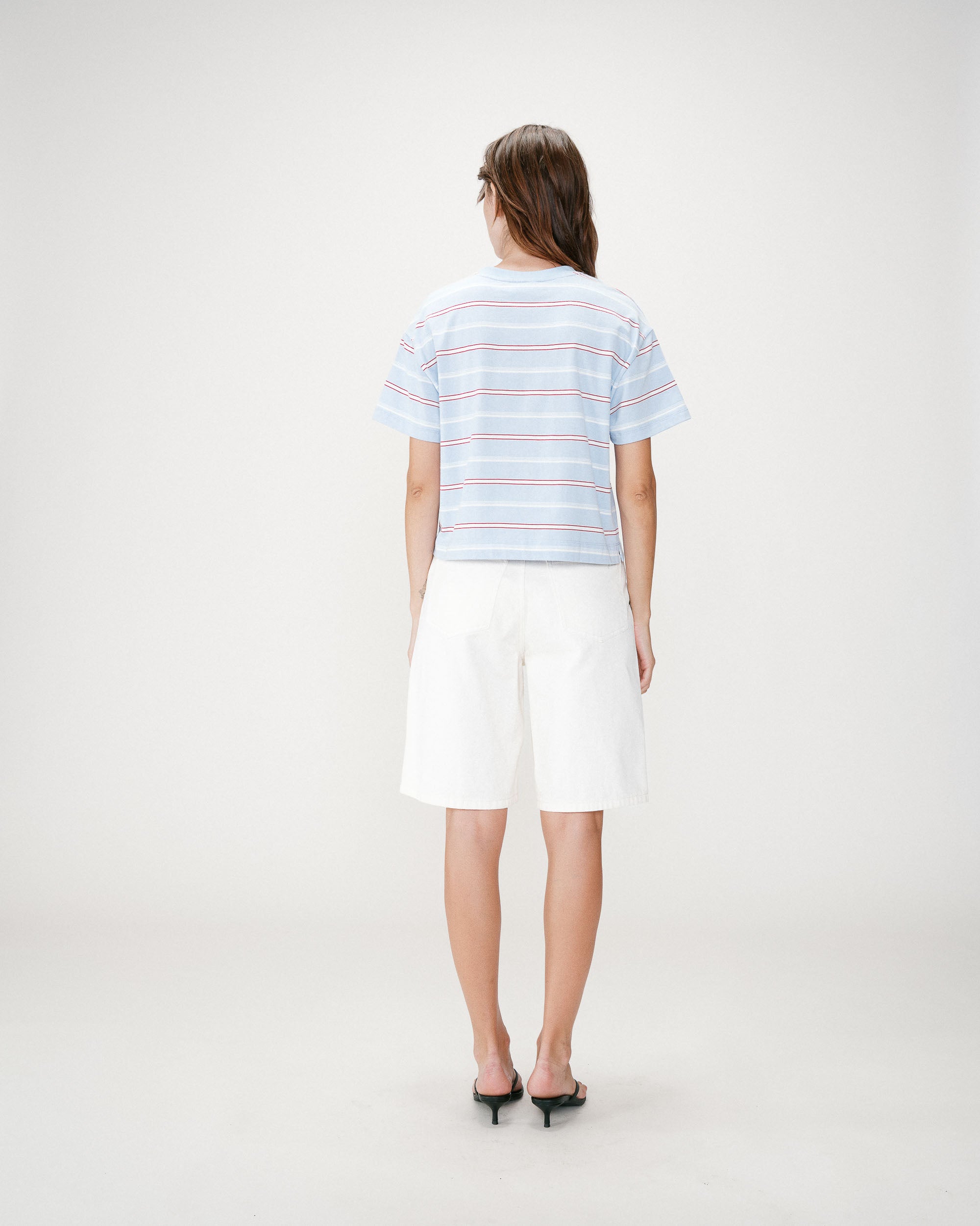 Oversized striped cotton short sleeve T-shirt ciel Welson