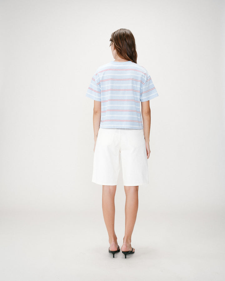 Oversized striped cotton short sleeve T-shirt ciel Welson
