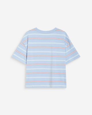 Oversized striped cotton short sleeve T-shirt ciel Welson