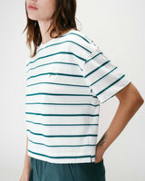 Oversized striped cotton short sleeve T-shirt ivoire Welson
