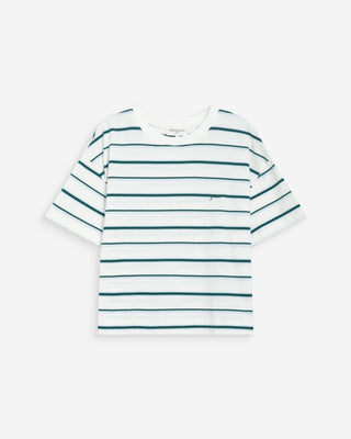 Oversized striped cotton short sleeve T-shirt ivoire Welson