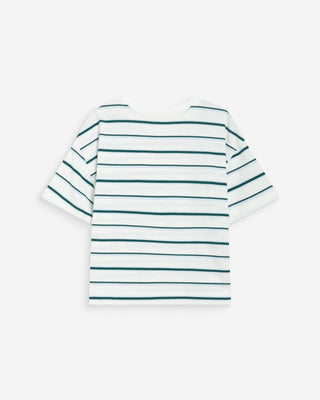 Oversized striped cotton short sleeve T-shirt ivoire Welson