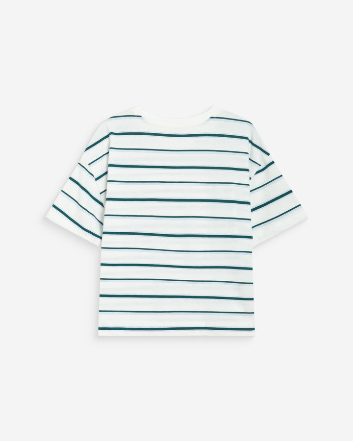 Oversized striped cotton short sleeve T-shirt ivoire Welson
