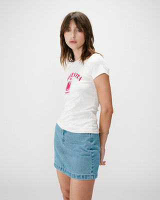 Camiseta ajustada con mensaje fuchsia Wrenley