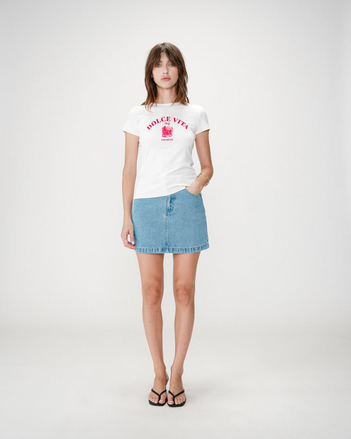 Camiseta ajustada con mensaje fuchsia Wrenley