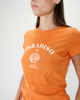Camiseta ajustada con mensaje orange Wrenley