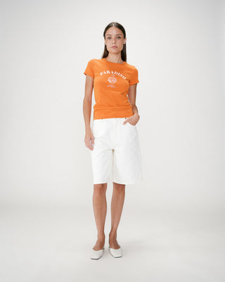 Camiseta ajustada con mensaje orange Wrenley