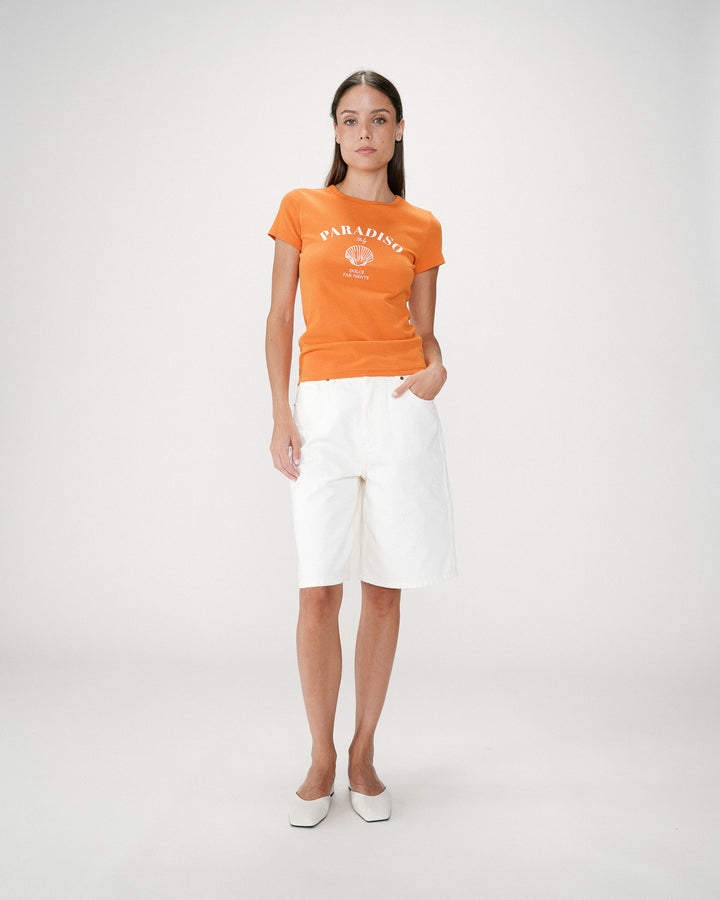 Camiseta ajustada con mensaje orange Wrenley