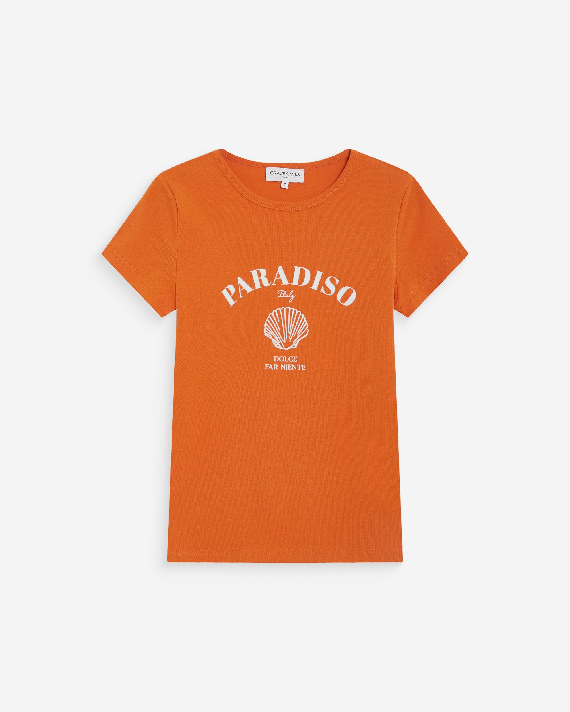 Camiseta ajustada con mensaje orange Wrenley