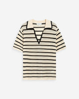 Polo de punto calado escote en V rayure Wilmot