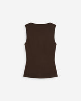 Top drapé asymétrique sans manches chocolat Wagner
