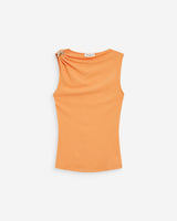 Top asimétrico drapeado sin mangas orange Wagner