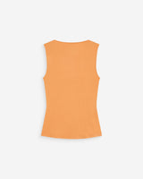 Top asimétrico drapeado sin mangas orange Wagner
