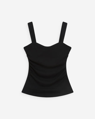 Top fruncido escote corazón sin mangas noir Wyan